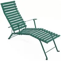 fermob chaise longue bistro métal - 02 vert cèdre