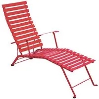 fermob chaise longue bistro métal - 67 rouge coquelicot