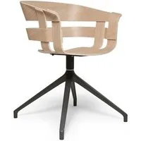 design house stockholm chaise wick - chêne - gris foncé