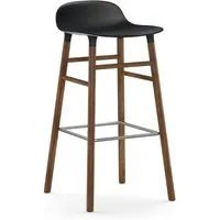 normann copenhagen chaise de bar form avec structure en bois  - noir - noyer - 75 cm