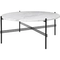 gubi table basse ts - marbre - bianco carrara - mat noir - 80 cm