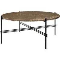 gubi table basse ts - marbre - marrone emperado - mat noir - 80 cm