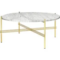 gubi table basse ts - marbre - bianco carrara - laiton - 80 cm