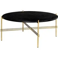 gubi table basse ts - marbre - nero marquina - laiton - 80 cm