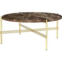 gubi table basse ts - marbre - marrone emperado - laiton - 80 cm