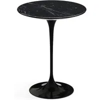 knoll international table d'appoint saarinen - noir - marbre nero marquina-très brillant - ø 41 cm