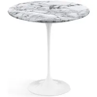 knoll international table d'appoint saarinen - blanc - marbre arabescato-très brillant - ø 51 cm