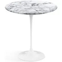 knoll international table d'appoint saarinen - blanc - marbre arabescato-satiné/mat - ø 51 cm
