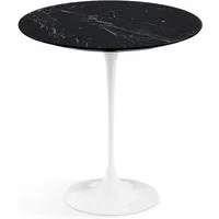 knoll international table d'appoint saarinen - blanc - marbre nero marquina-très brillant - ø 51 cm