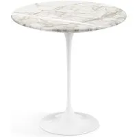 knoll international table d'appoint saarinen - blanc - marbre calacatta-très brillant - ø 51 cm