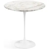 knoll international table d'appoint saarinen - blanc - marbre calacatta-satiné/mat - ø 51 cm