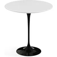 knoll international table d'appoint saarinen - noir - stratifié blanc - ø 51 cm