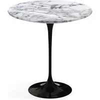 knoll international table d'appoint saarinen - noir - marbre arabescato-très brillant - ø 51 cm