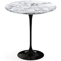 knoll international table d'appoint saarinen - noir - marbre arabescato-satiné/mat - ø 51 cm