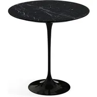 knoll international table d'appoint saarinen - noir - marbre nero marquina-très brillant - ø 51 cm