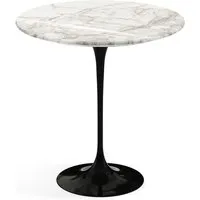 knoll international table d'appoint saarinen - noir - marbre calacatta-très brillant - ø 51 cm
