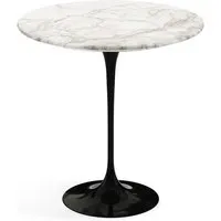 knoll international table d'appoint saarinen - noir - marbre calacatta-satiné/mat - ø 51 cm
