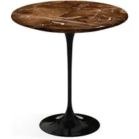 knoll international table d'appoint saarinen - noir - marbre brown emperador-très brillant - ø 51 cm