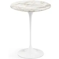 knoll international table d'appoint saarinen - blanc - marbre calacatta-très brillant - ø 41 cm