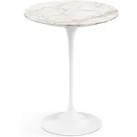 knoll international table d'appoint saarinen - blanc - marbre calacatta-satiné/mat - ø 41 cm