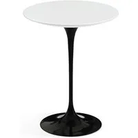 knoll international table d'appoint saarinen - noir - stratifié blanc - ø 41 cm