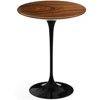 knoll international table d'appoint saarinen - noir - placage de palissandre santos - ø 41 cm