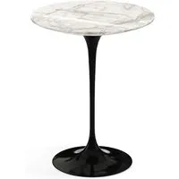 knoll international table d'appoint saarinen - noir - marbre calacatta-très brillant - ø 41 cm