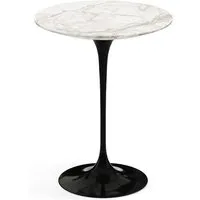 knoll international table d'appoint saarinen - noir - marbre calacatta-satiné/mat - ø 41 cm