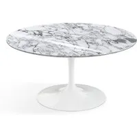 knoll international table basse saarinen - blanc - marbre arabescato-très brillant - ø 91 cm
