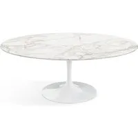 knoll international table basse saarinen - blanc - marbre calacatta-satiné/mat - ø 91 cm