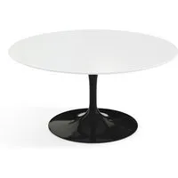 knoll international table basse saarinen - noir - stratifié blanc - ø 91 cm