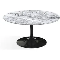 knoll international table basse saarinen - noir - marbre arabescato-très brillant - ø 91 cm