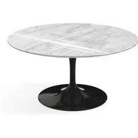 knoll international table basse saarinen - noir - marbre calacatta-très brillant - ø 91 cm