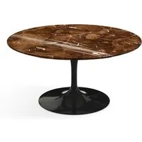 knoll international table basse saarinen - noir - marbre brown emperador-très brillant - ø 91 cm