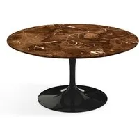knoll international table basse saarinen - noir - marbre brown emperador-satiné/mat - ø 91 cm