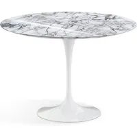 knoll international table de salle à manger saarinen - blanc - marbre arabescato-très brillant - ø 107 cm