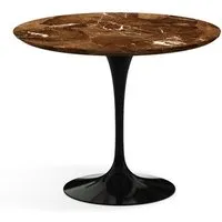 knoll international table de salle à manger saarinen - noir - marbre brown emperador-satiné/mat - ø 91 cm