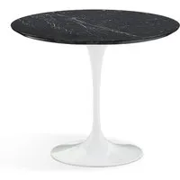 knoll international table de salle à manger saarinen - blanc - marbre nero marquina-très brillant - ø 91 cm