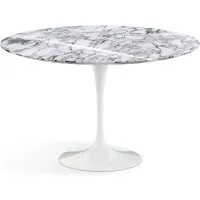 knoll international table de salle à manger saarinen - blanc - marbre arabescato-très brillant - ø 120 cm