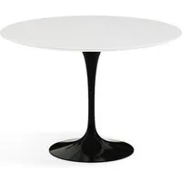 knoll international table de salle à manger saarinen - noir - stratifié blanc - ø 107 cm