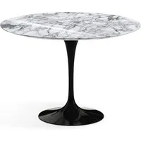 knoll international table de salle à manger saarinen - noir - marbre arabescato-très brillant - ø 107 cm