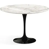 knoll international table de salle à manger saarinen - noir - marbre calacatta-très brillant - ø 107 cm