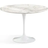 knoll international table de salle à manger saarinen - blanc - marbre calacatta-très brillant - ø 107 cm