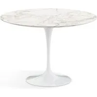 knoll international table de salle à manger saarinen - blanc - marbre calacatta-satiné/mat - ø 107 cm