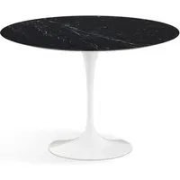 knoll international table de salle à manger saarinen - blanc - marbre nero marquina-très brillant - ø 107 cm