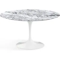 knoll international table de salle à manger saarinen - blanc - marbre arabescato-très brillant - ø 137 cm