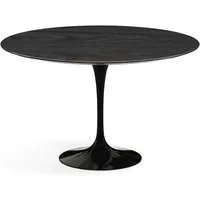 knoll international table de salle à manger saarinen - noir - placage de chêne noirci - ø 120 cm