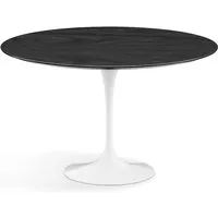 knoll international table de salle à manger saarinen - blanc - placage de chêne noirci - ø 120 cm