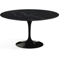 knoll international table de salle à manger saarinen - noir - marbre nero marquina-très brillant - ø 137 cm