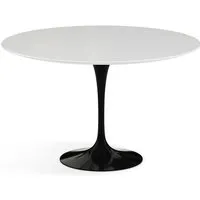 knoll international table de salle à manger saarinen - noir - stratifié blanc - ø 120 cm